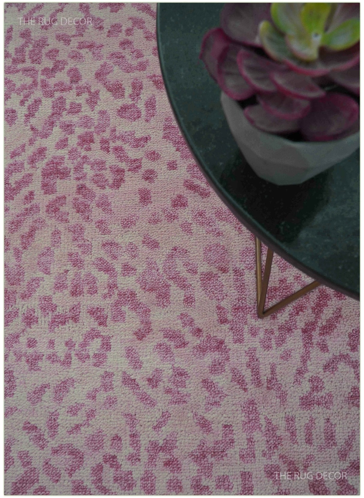 Quick Ship 8x10 Pink Contemporary Animal Pattern Hand Knotted Wool Rug