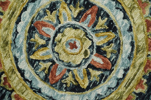Quick Ship Hand Tufted 5x8 Gold And Black Traditional Design Wool Rug