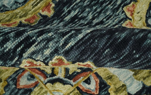 Quick Ship Hand Tufted 5x8 Gold And Black Traditional Design Wool Rug