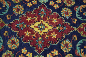 Quick Ship Red And Blue Traditional Design Hand Tufted 3x5 Wool Rug