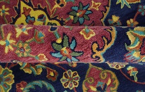 Quick Ship Traditional Design Red And Blue Hand Tufted 5x8 Wool Rug
