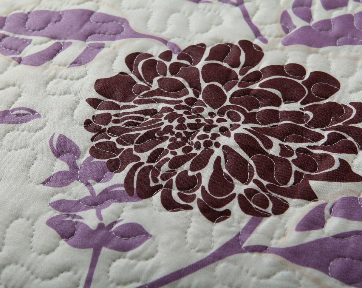 DaDa Bedding Bohemian Purple Blooms Floral Garden Pink Brown Bedspread Set (KBJ1629)