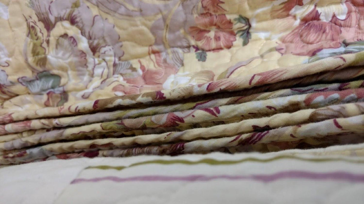 DaDa Bedding Cottage Floral Blossoming Patchwork Quilted Coverlet Bedspread Set (DXJ103112)