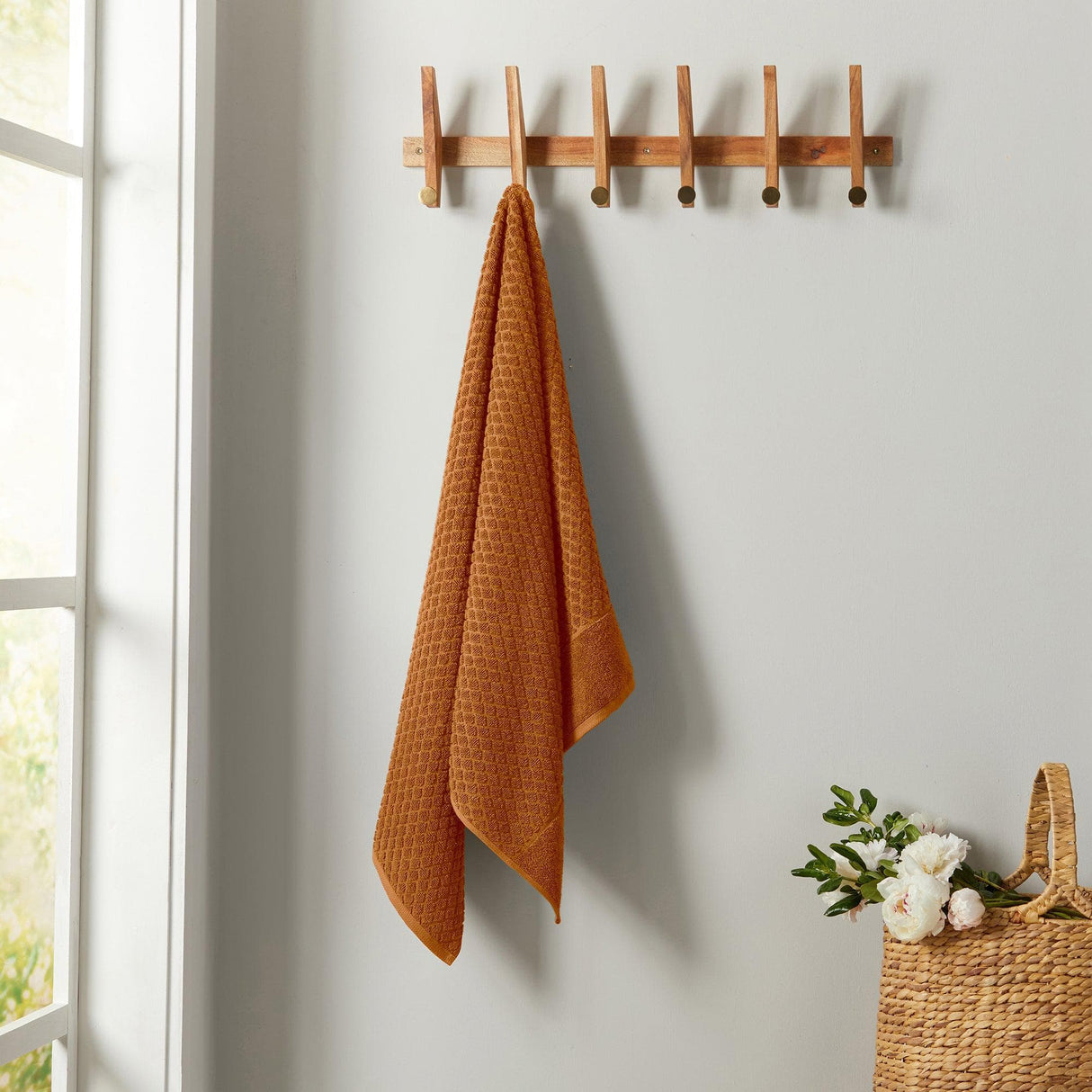 Cotton diamond waffle weave bath towel set - grayson collection