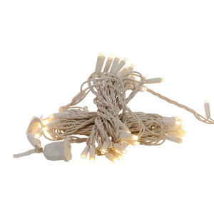 50-Light 5mm Warm White LED White Wire Light Set