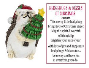 Holiday Hedgehog Charm With Christmas Tree