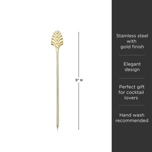 Art Deco Cocktail Picks in Gold Set of 4