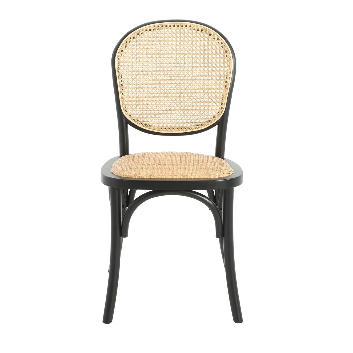Qyros Dining Chair with Round Backrest and Curved Legs, Set of 2 - Dining Chairs