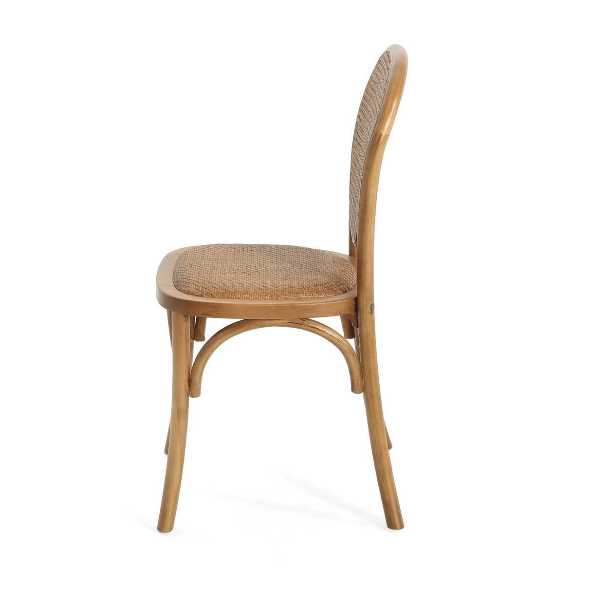 Qyros Dining Chair with Round Backrest and Curved Legs, Set of 2 - Dining Chairs