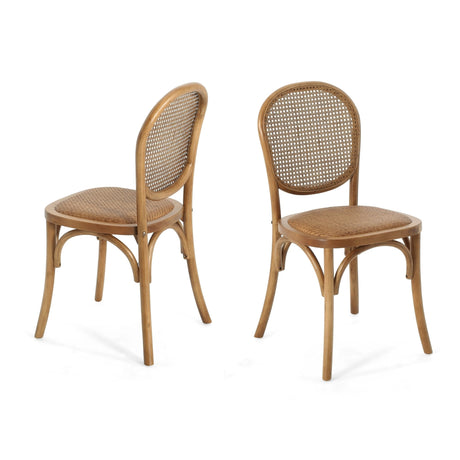 Qyros Dining Chair with Round Backrest and Curved Legs, Set of 2 - Dining Chairs