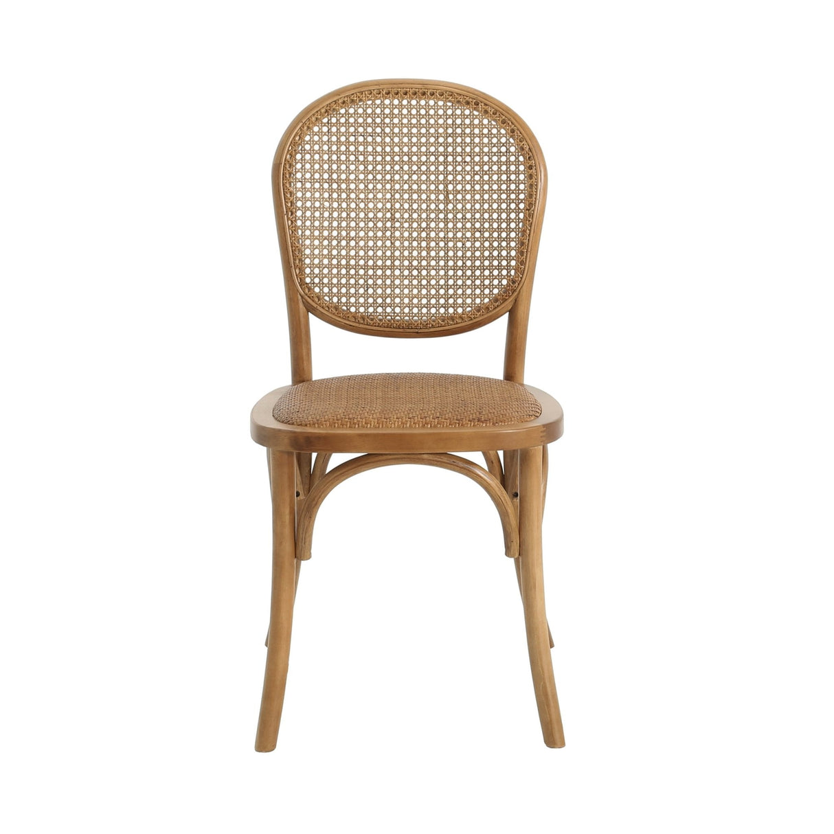 Qyros Dining Chair with Round Backrest and Curved Legs, Set of 2 - Dining Chairs