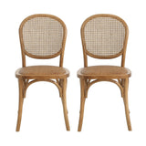Qyros Dining Chair with Round Backrest and Curved Legs, Set of 2 - Dining Chairs