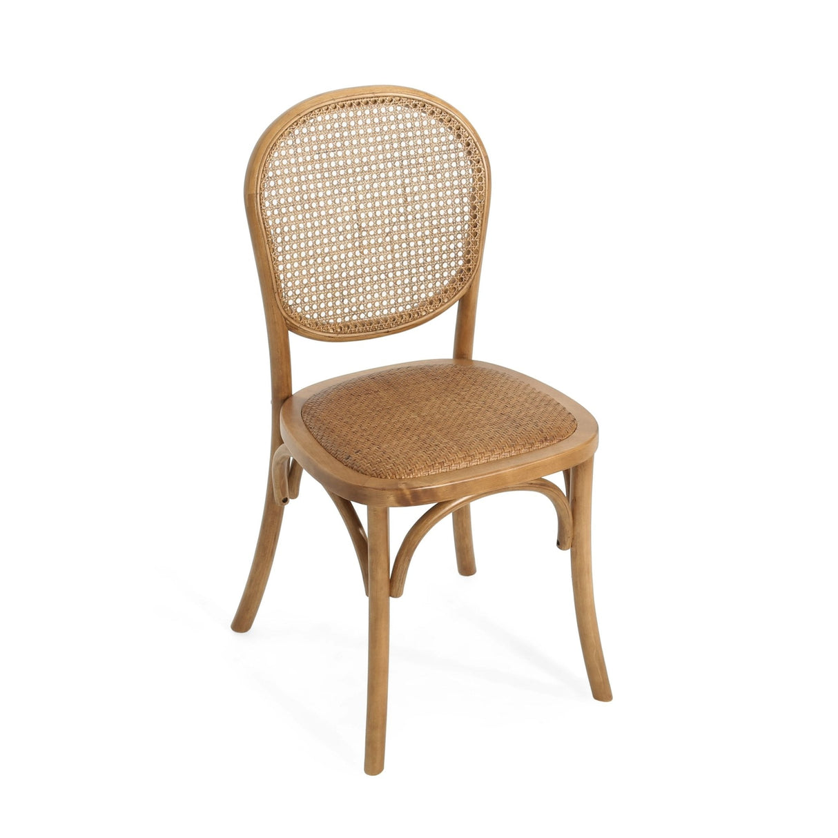 Qyros Dining Chair with Round Backrest and Curved Legs, Set of 2 - Dining Chairs