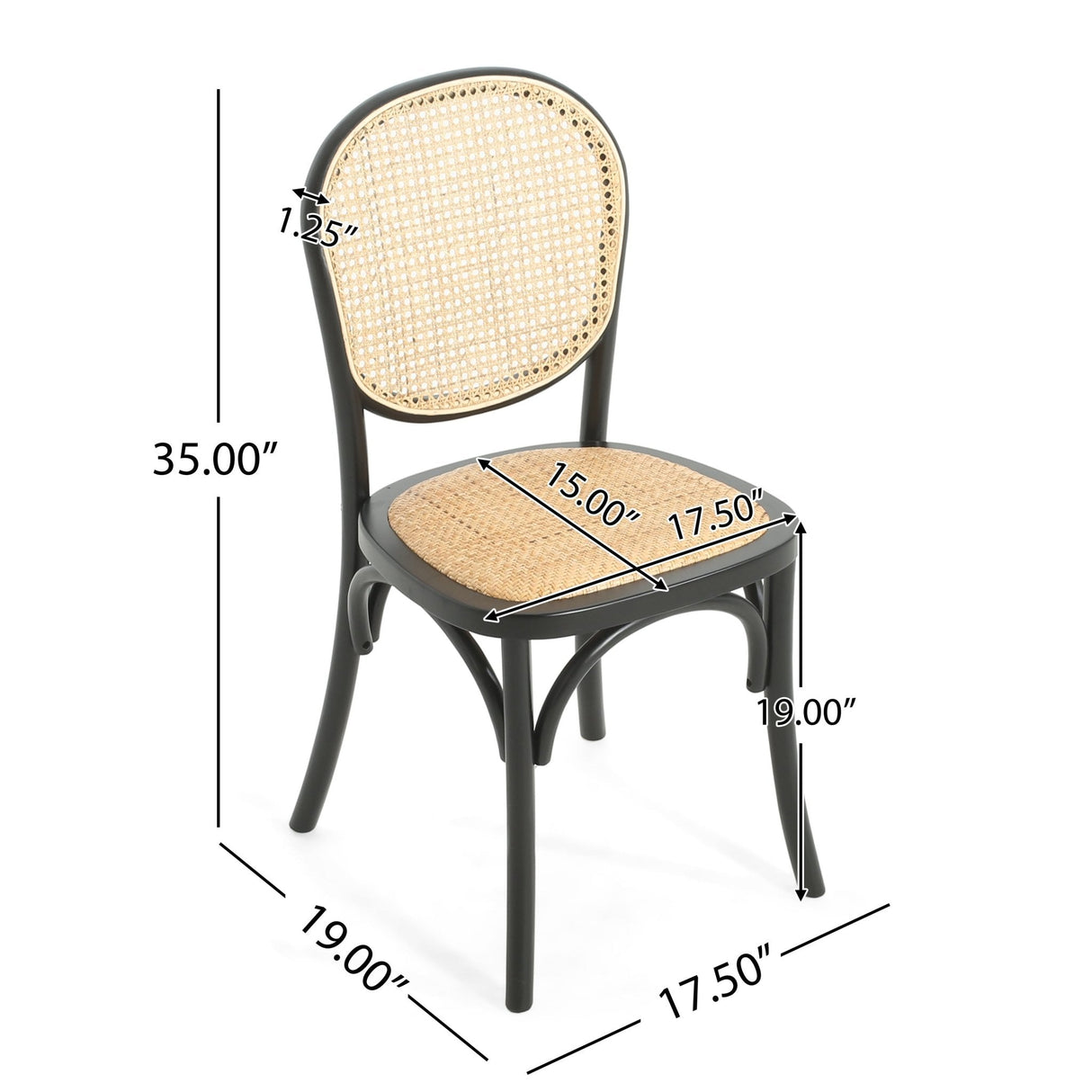 Qyros Dining Chair with Round Backrest and Curved Legs, Set of 2 - Dining Chairs