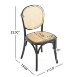 Qyros Dining Chair with Round Backrest and Curved Legs, Set of 2 - Dining Chairs
