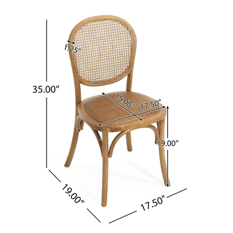 Qyros Dining Chair with Round Backrest and Curved Legs, Set of 2 - Dining Chairs