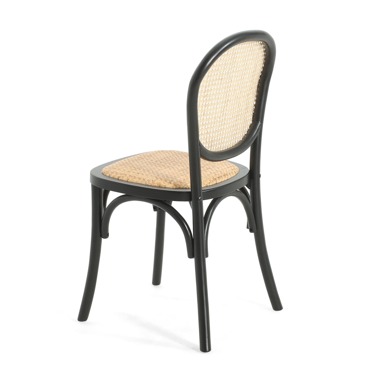 Qyros Dining Chair with Round Backrest and Curved Legs, Set of 2 - Dining Chairs