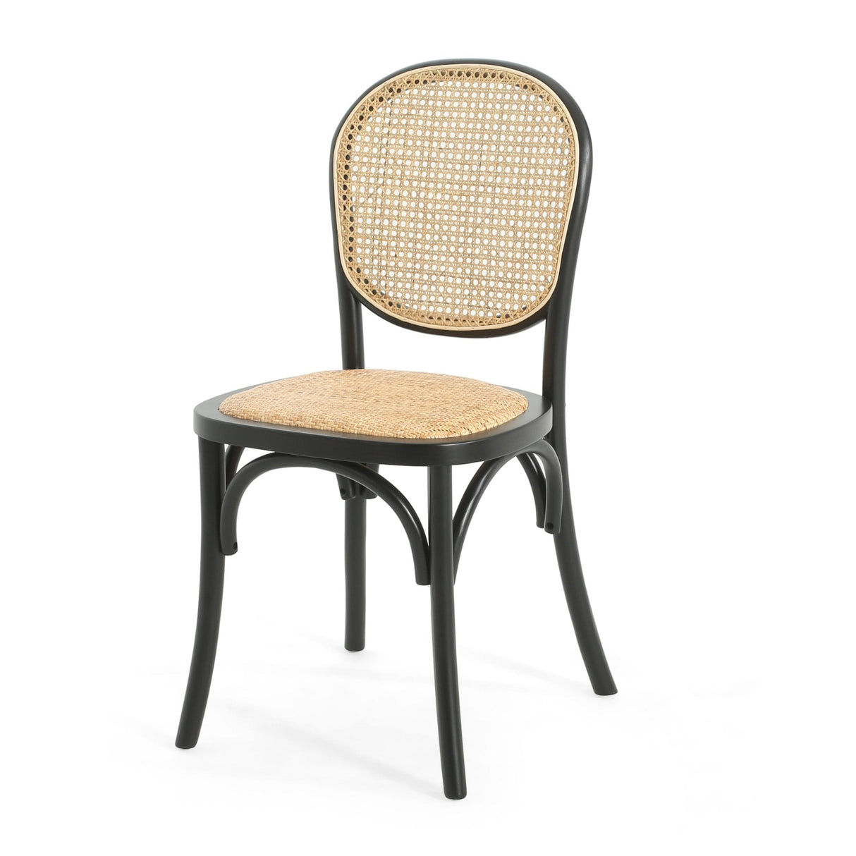 Qyros Dining Chair with Round Backrest and Curved Legs, Set of 2 - Dining Chairs