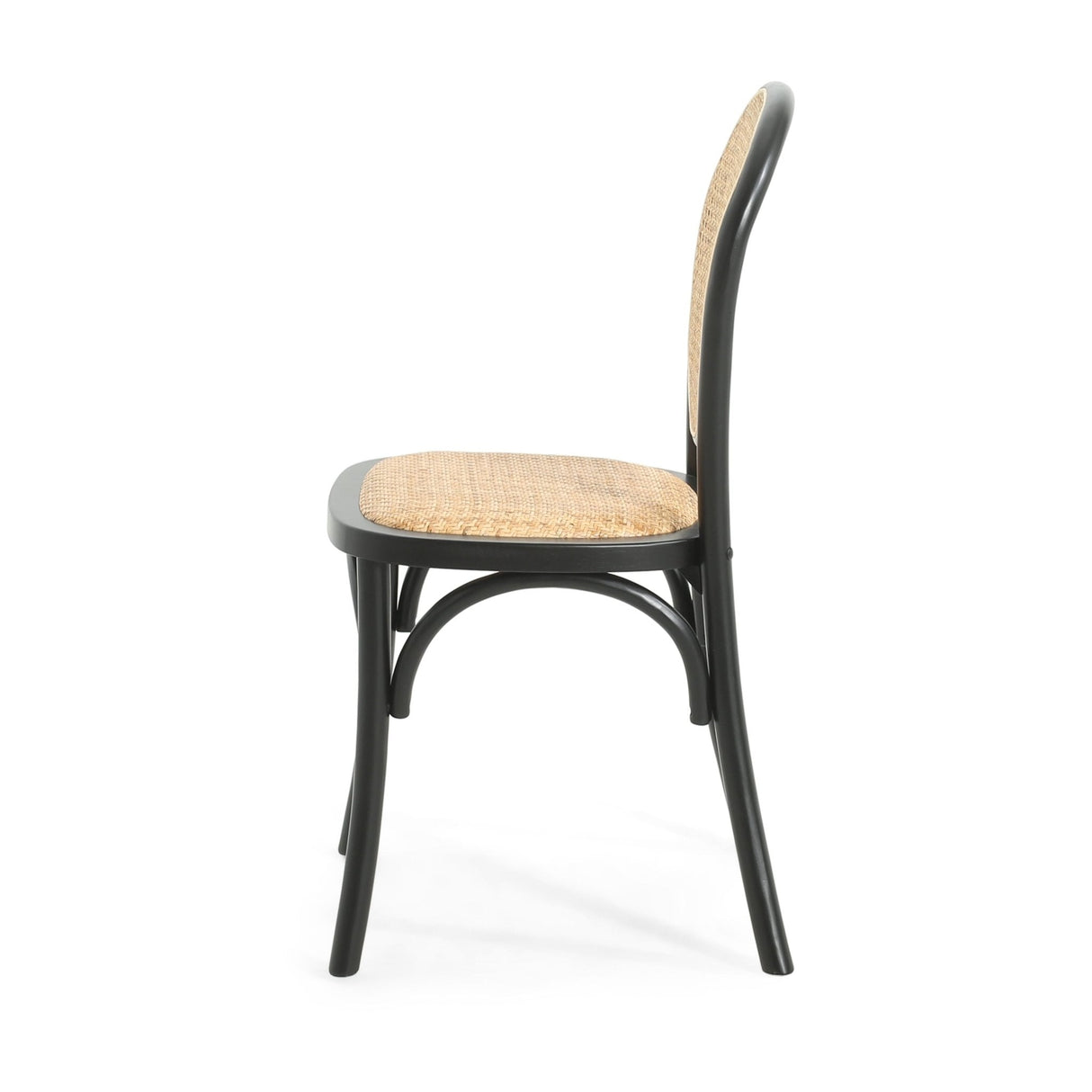 Qyros Dining Chair with Round Backrest and Curved Legs, Set of 2 - Dining Chairs