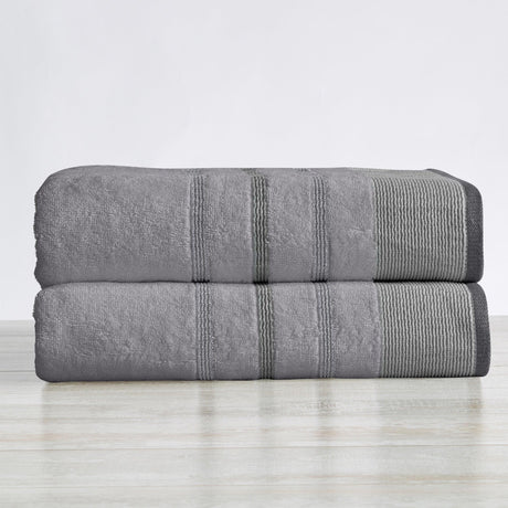 Decorative cotton stripe bath towel set - noelle collection