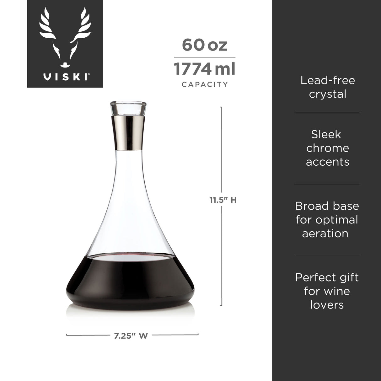 Irving chrome-rim wine decanter viski®