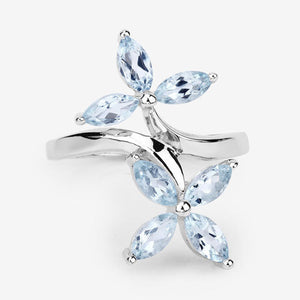1.54 Carat Genuine Aquamarine .925 Sterling Silver Ring