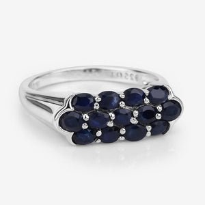 2.60 Carat Genuine Blue Sapphire .925 Sterling Silver Ring