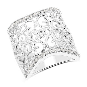 0.25 Carat Genuine White Diamond .925 Sterling Silver Ring