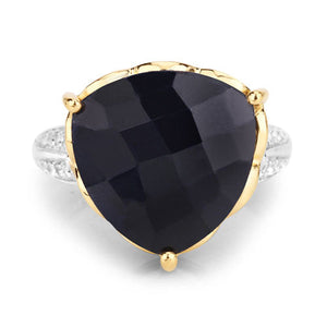 8.39 Carat Dyed Sapphire and White Topaz .925 Sterling Silver Ring