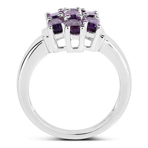 2.80 Carat Genuine Amethyst .925 Sterling Silver Ring