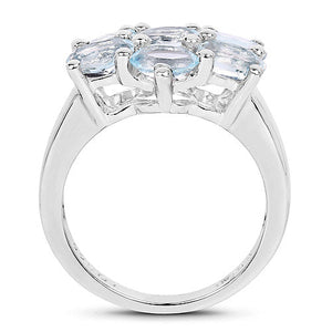 3.57 Carat Genuine  Blue Topaz .925 Sterling Silver Ring