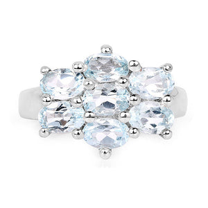 3.57 Carat Genuine  Blue Topaz .925 Sterling Silver Ring
