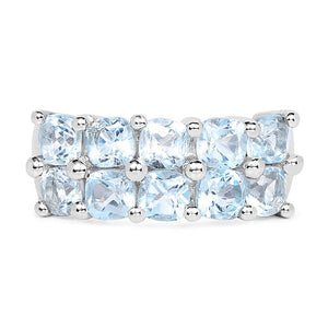 3.60 Carat Genuine  Blue Topaz .925 Sterling Silver Ring