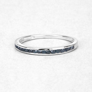 0.20 Carat Genuine Blue Diamond .925 Sterling Silver Ring