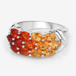 1.56 Carat Genuine Fire Opal .925 Sterling Silver Ring