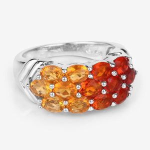 1.56 Carat Genuine Fire Opal .925 Sterling Silver Ring