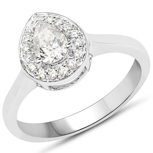 14K White Gold 0.63 Carat Genuine White Diamond Ring