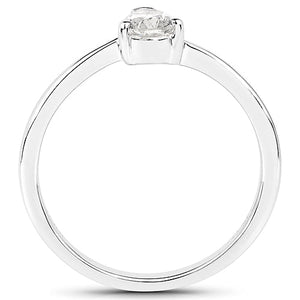 14K White Gold 0.50 Carat Genuine White Diamond Ring