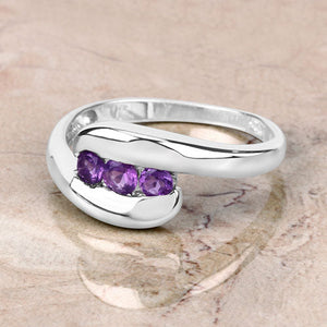 0.54 Carat Genuine Amethyst .925 Sterling Silver Ring