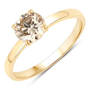 1.00 Carat Genuine TTLB Diamond 14K Yellow Gold Ring