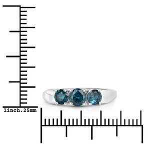 1.03 Carat Genuine Blue Diamond 14K White Gold Ring