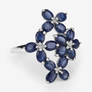 3.40 Carat Genuine Blue Sapphire .925 Sterling Silver Ring