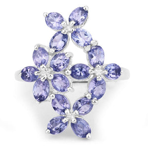 2.89 Carat Genuine Tanzanite .925 Sterling Silver Ring