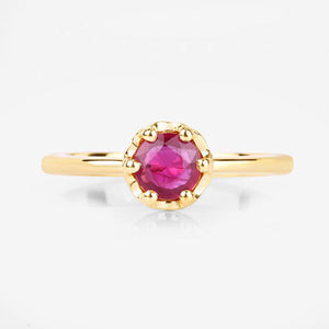 0.50 Carat Genuine Ruby 14K Yellow Gold Ring