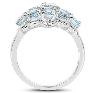 3.24 Carat Genuine Blue Topaz .925 Sterling Silver Ring
