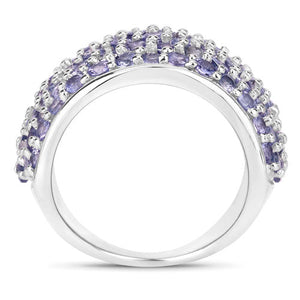 4.22 Carat Genuine Tanzanite .925 Sterling Silver Ring