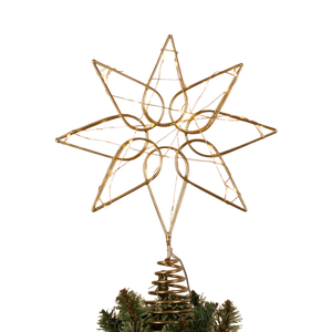 Gold Octagram Star - Tree Topper - 13 Inch