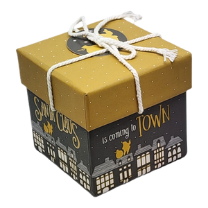 Gift Box Cube for Gift Cards - 3" x 3" - Santa Claus is Coming to Town