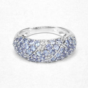 1.48 Carat Genuine Tanzanite .925 Sterling Silver Ring