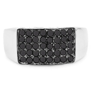 0.43 Carat Genuine Black Diamond .925 Sterling Silver Ring